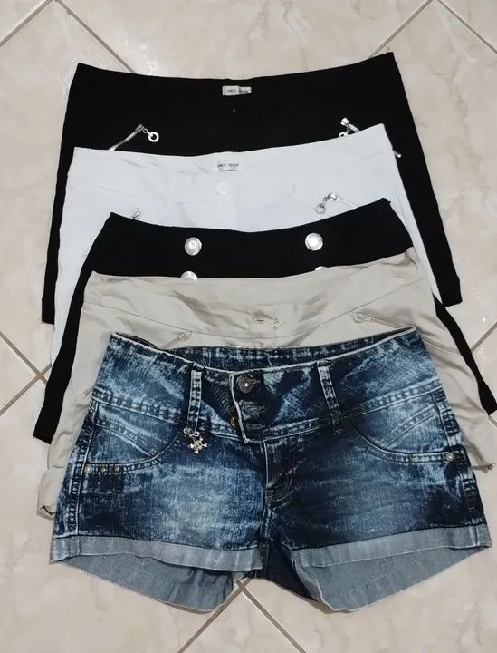 Lote shorts alfaiataria (5 shorts + saia) 38-42