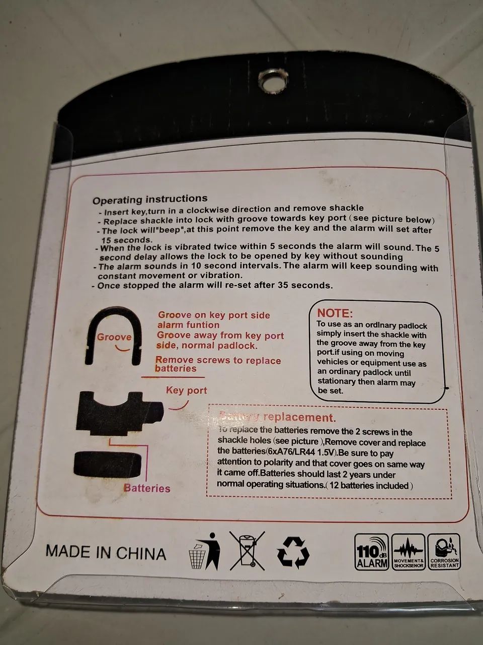 Cadeado Alarm Lock - Foto 2