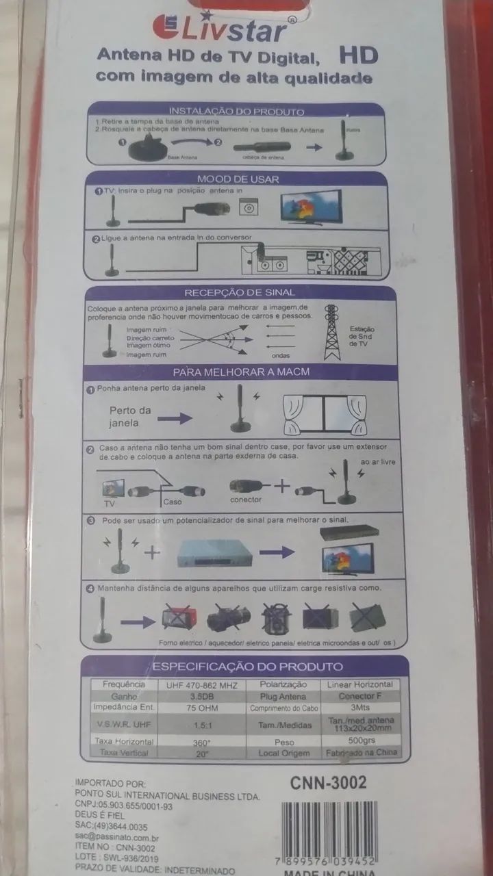 Antena Digital HD Livstar - Imagem de Alta Qualidade