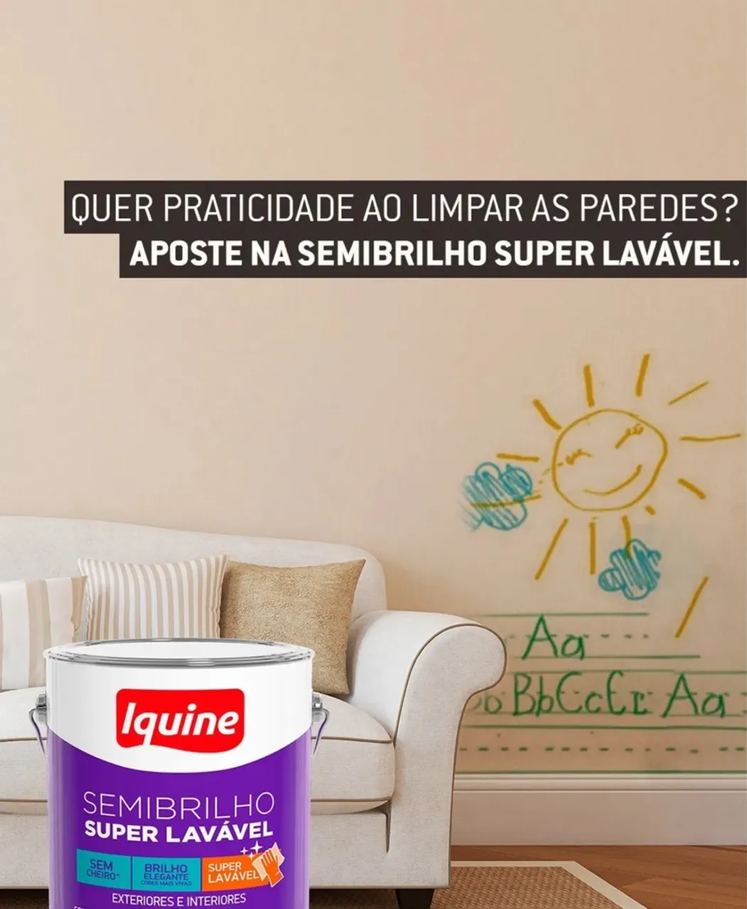 Tinta Semibrilho Super Lavável Iquine!