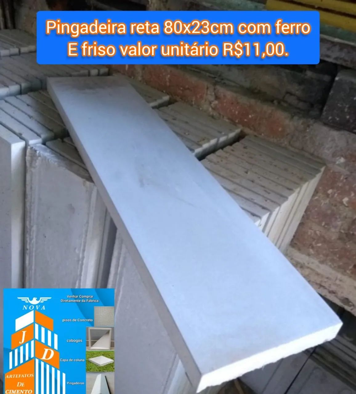 Pingadeira reta 80x23cm com ferro e friso e friso