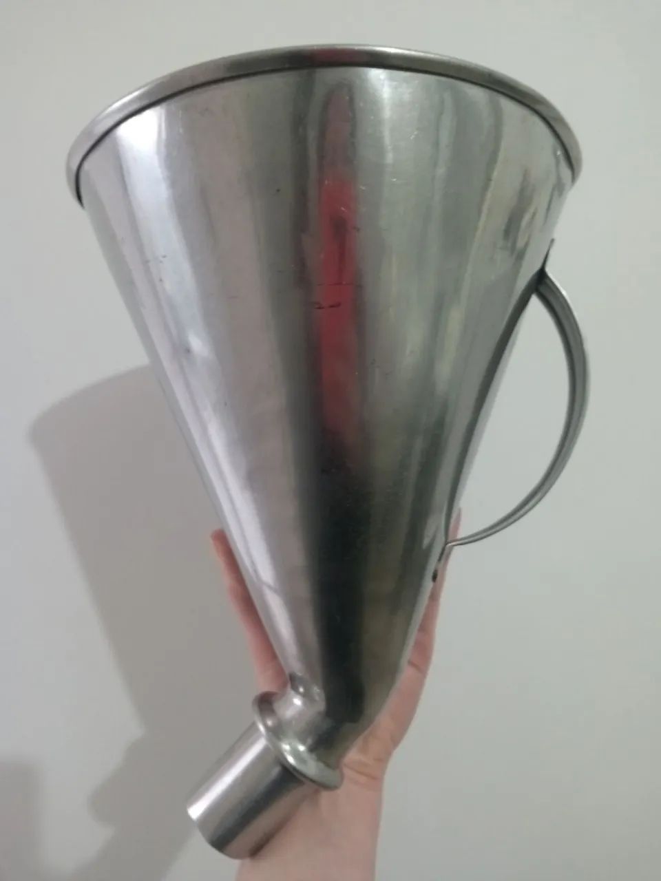 Funil industrial de aço inoxidável 304 grande com alça  - Foto 2