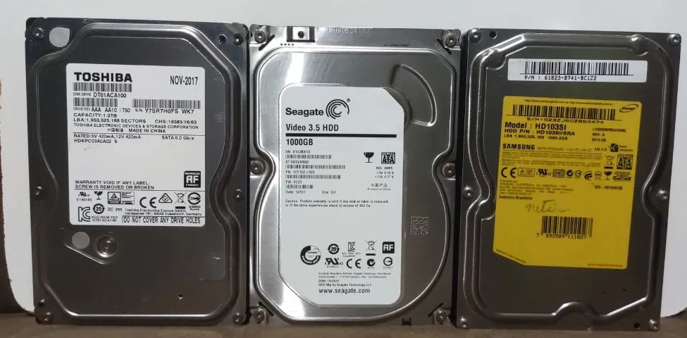 Hdd 1TB 3,5" Sata Pc Desktop Computador Dvr Camera Cftv - Hd Usados Funcionando Perfeitame
