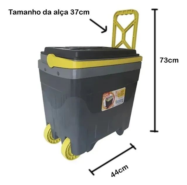 Caixa Térmica 34 Litros Com Rodinha Camping, Pesca, Cooler ANTARES - Foto 2
