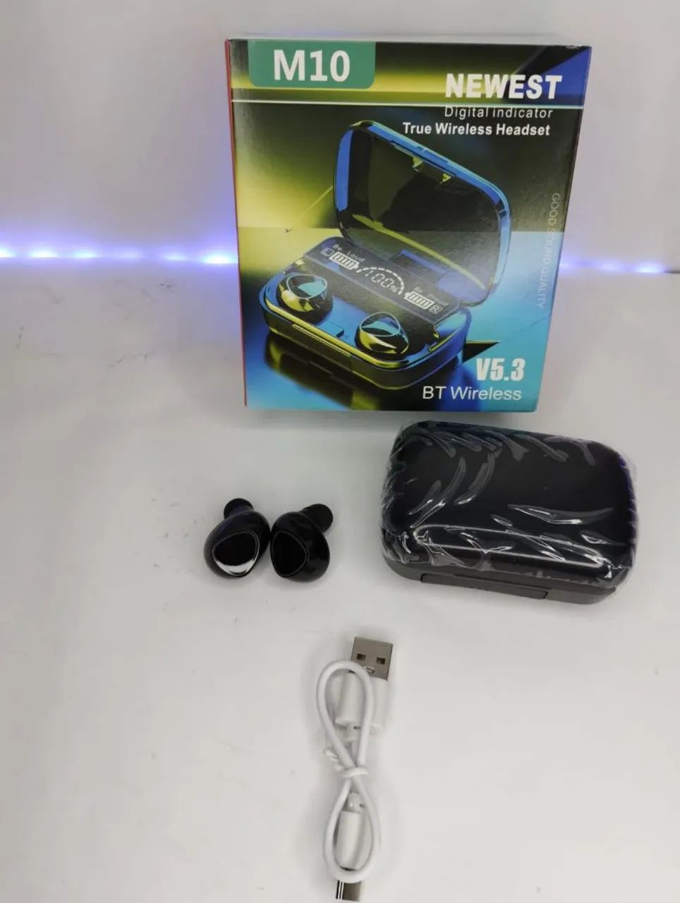 Fone de Ouvido Bluetooth - M10 com Tela Digital - últimas unidades 