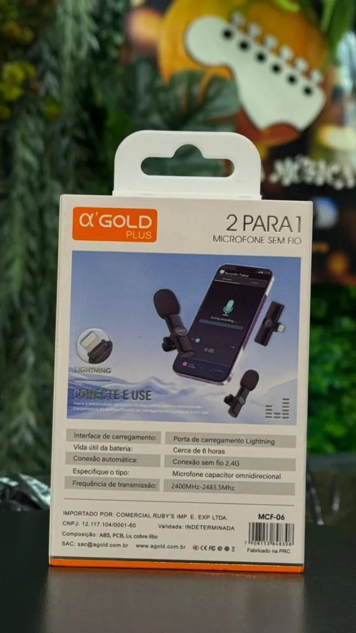 Microfone Lapela Duplo sem fio Iphone IOS/ AGold MCF-06 - Foto 4