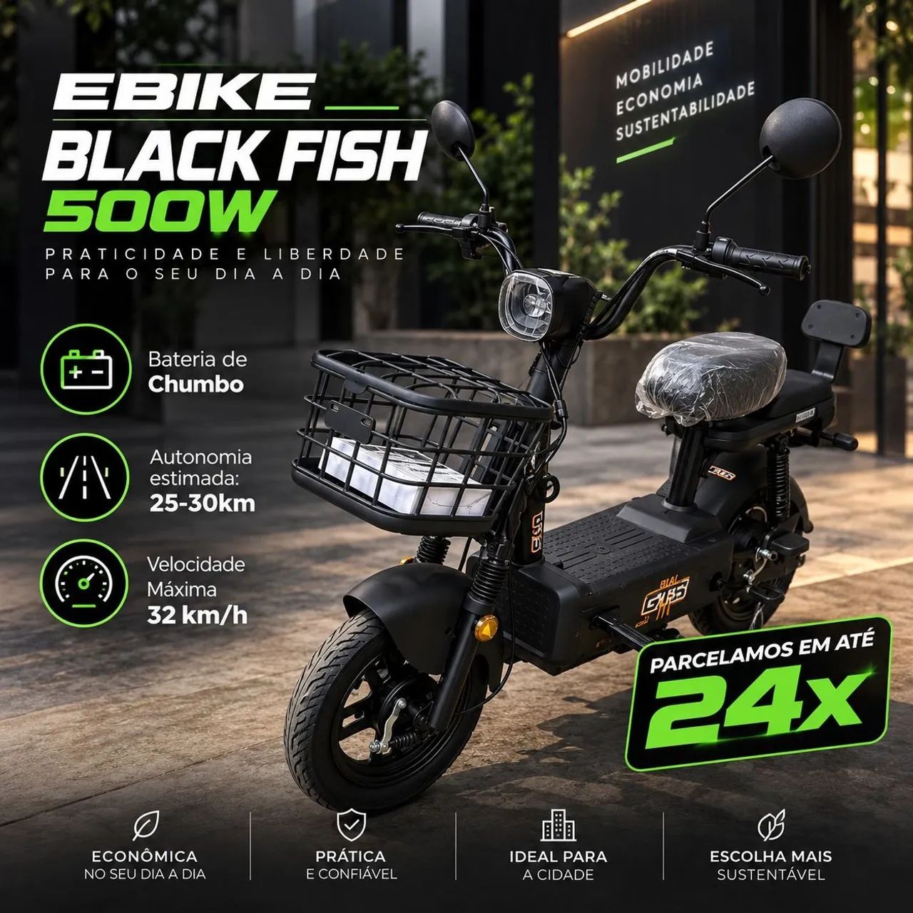 E-BIKE BLACK FISH 500W