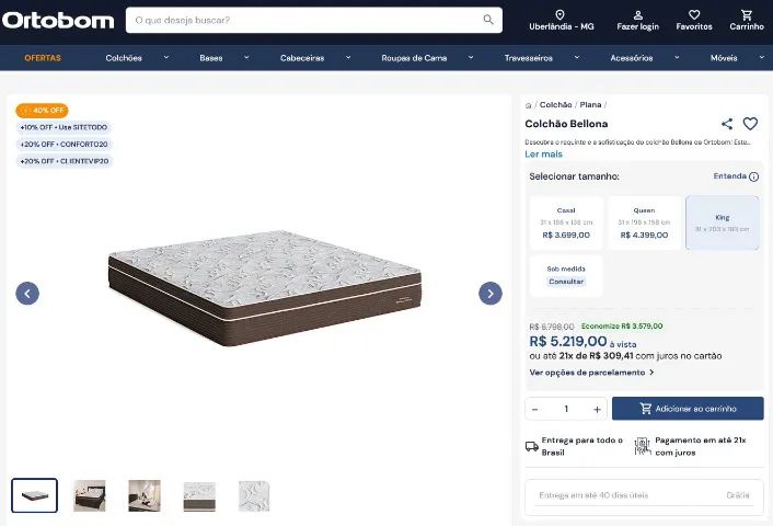 Oportunidade: Colchão semi-novo Super King Ortobom - Foto 4