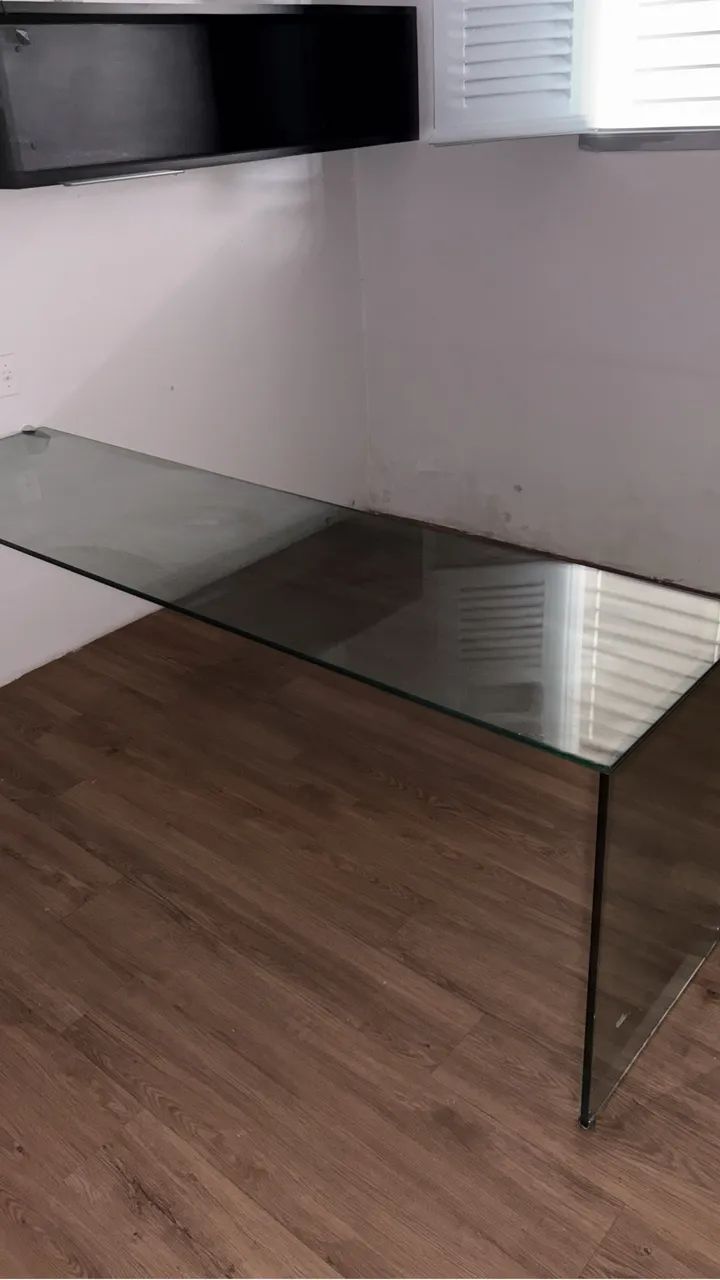 Mesa de vidro escritório / Casa 2,20m/ 0,80cm Muito nova BAIXOU!!!