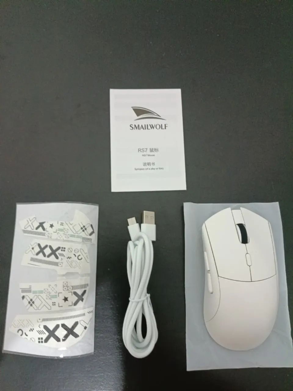 Mouse Gamer SMAILWOLF RS7 Branco Bluetooth 2.4G USB-C - Foto 2