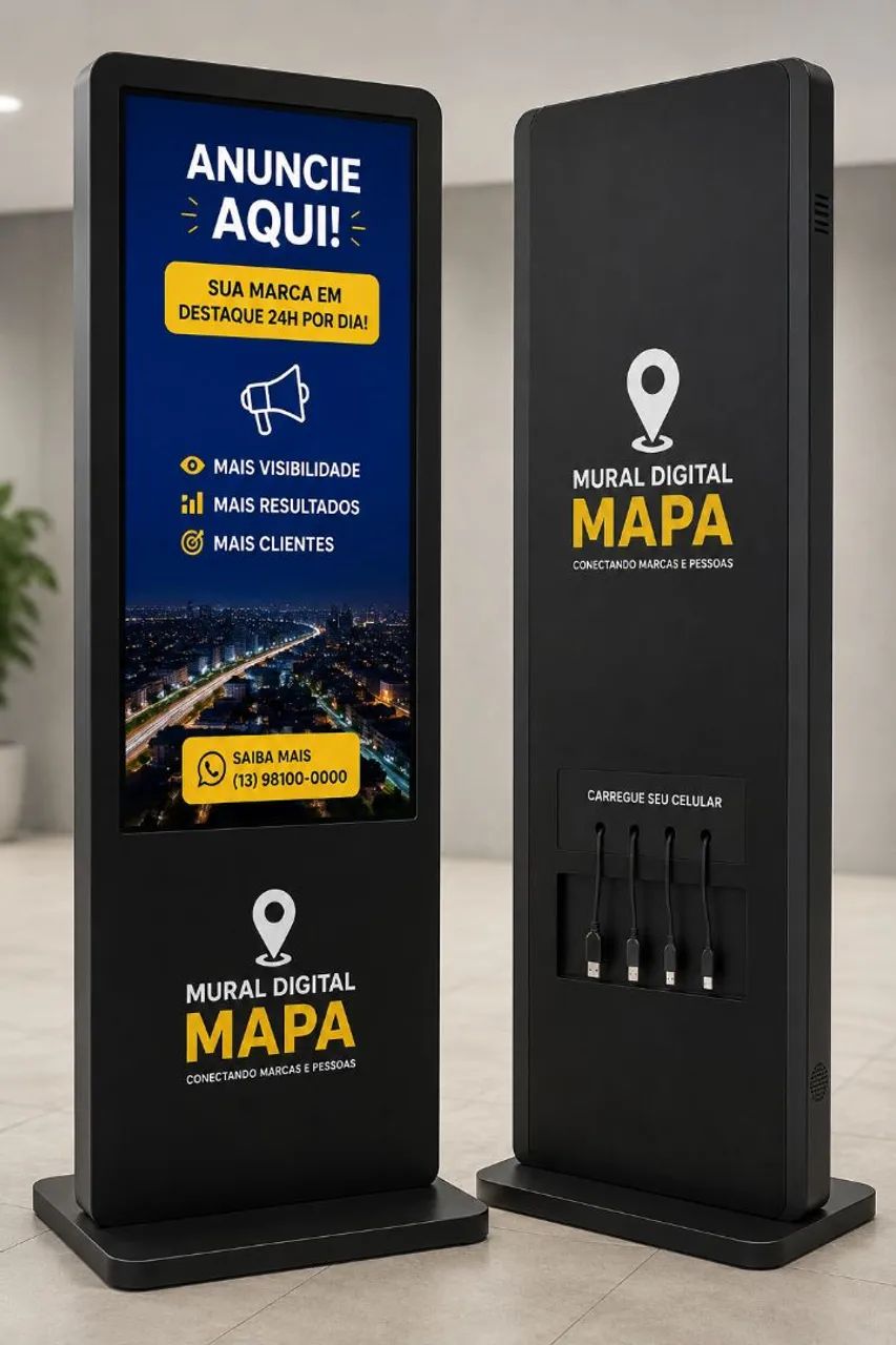 Totem  digital mapa de publicidade 