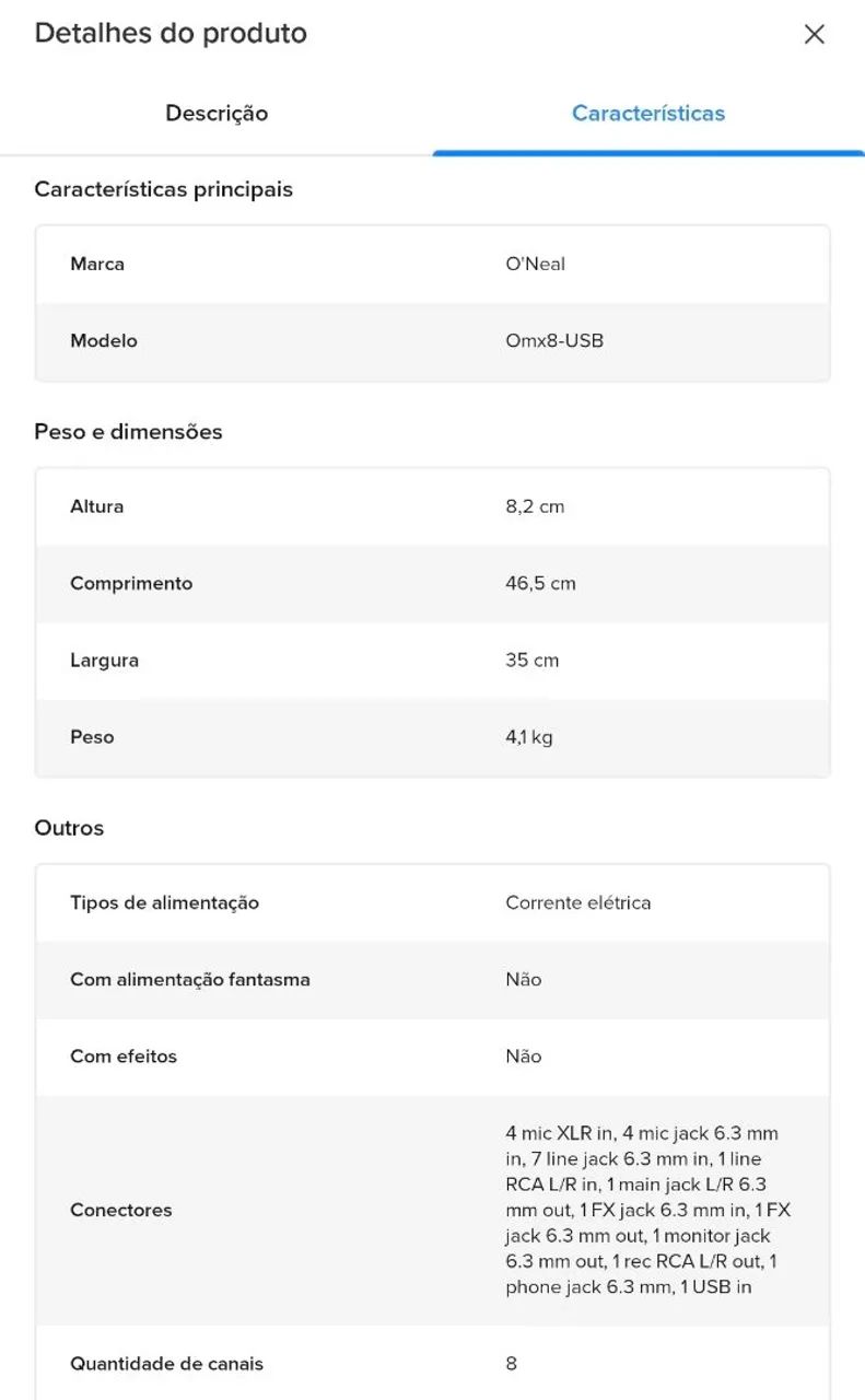 Mesa de som Oneal 8 canais excelente  - Foto 3