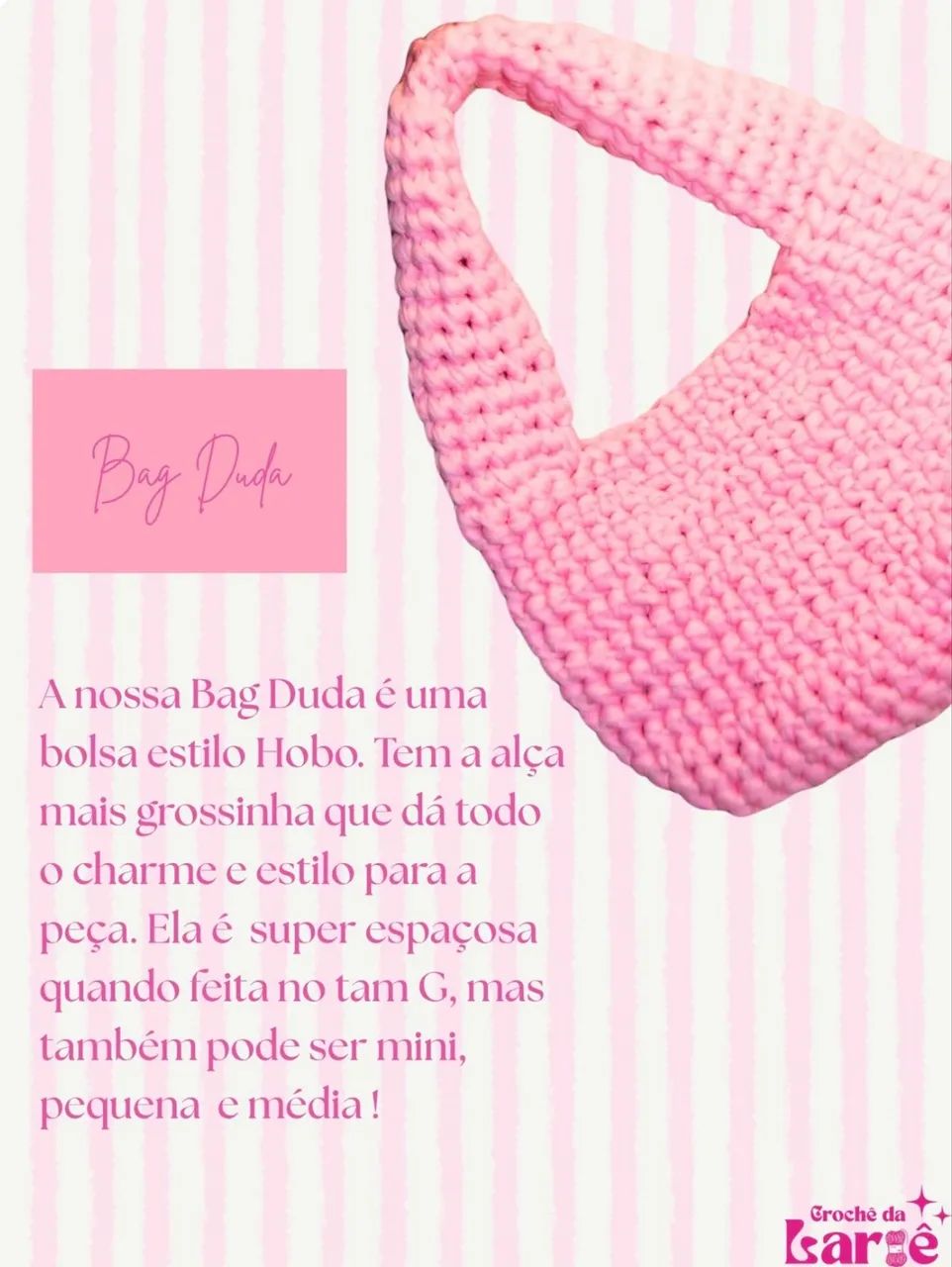 Bolsa de crochê estilo hobo - Foto 2