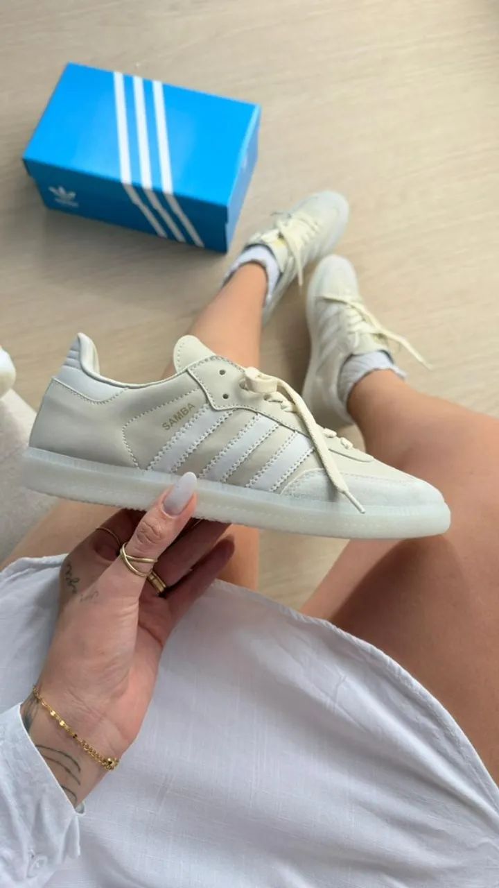 Adidas Samba Prime Off White Feminino Premium - Disponível 34 ao 39 (Foto Real)