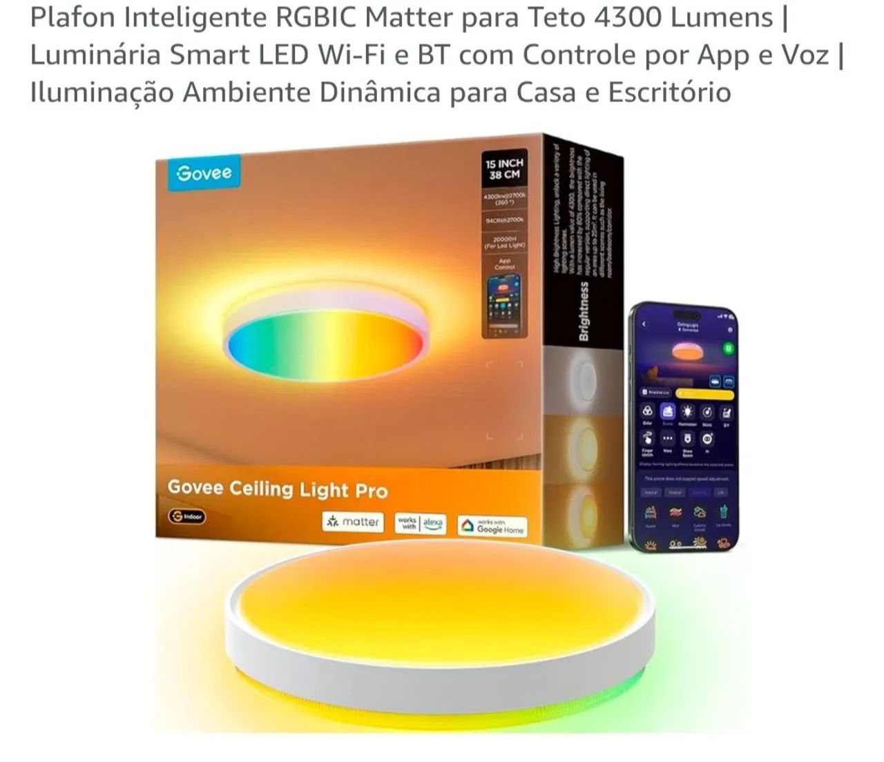 Luminária de Teto Inteligente 
