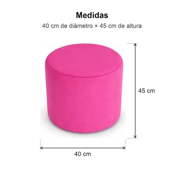 Puff Redondo Estofado para Estética e Maca Novo - Foto 4