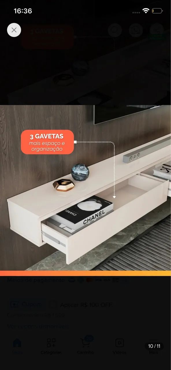 Rack suspenso para TV - Foto 4