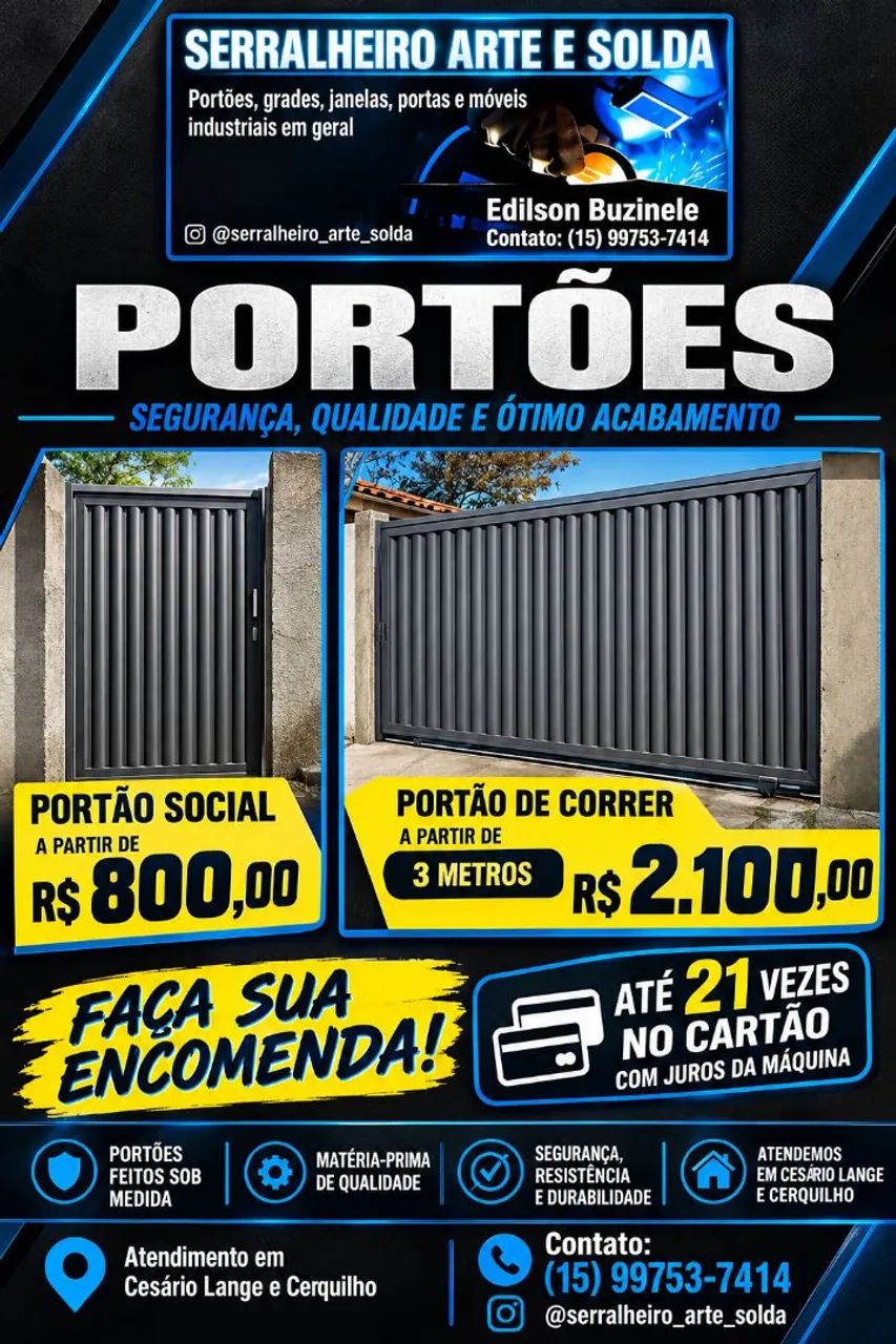 Portão grades 