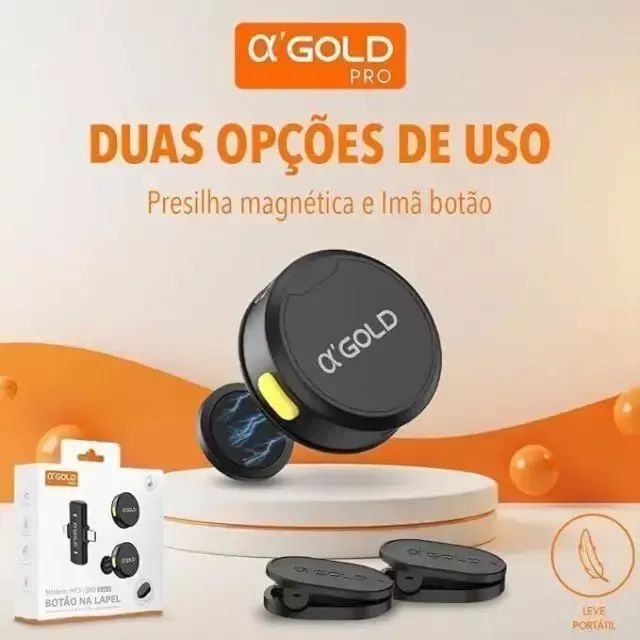 Microfone de Lapela Modelo Botão 2 em 1 iPhone e Android - Foto 4