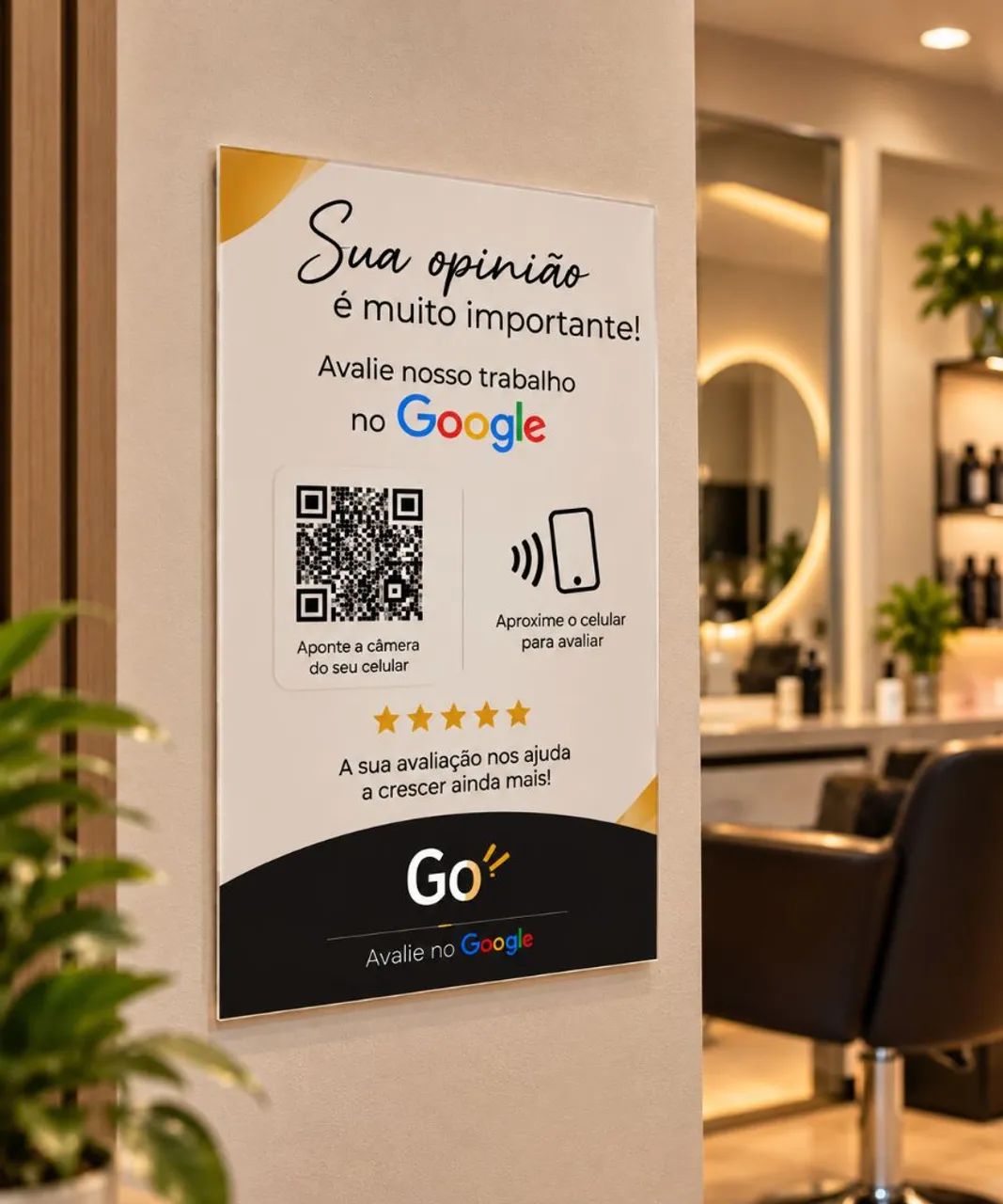 ? PlaquinhPlaquinha a de Avaliação no Google com QR Code e NFC - Foto 2