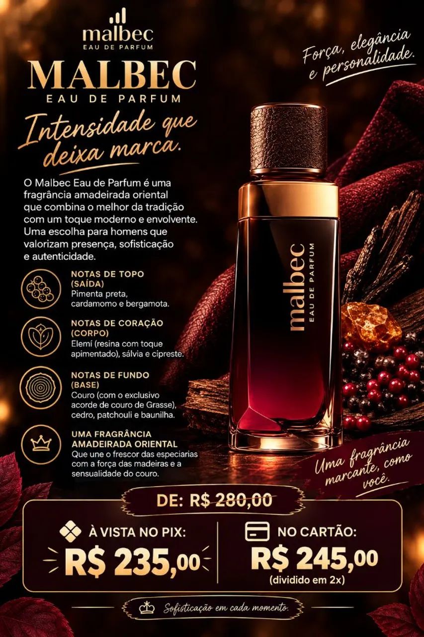 Eau de Parfum Malbec (LANÇAMENTO)