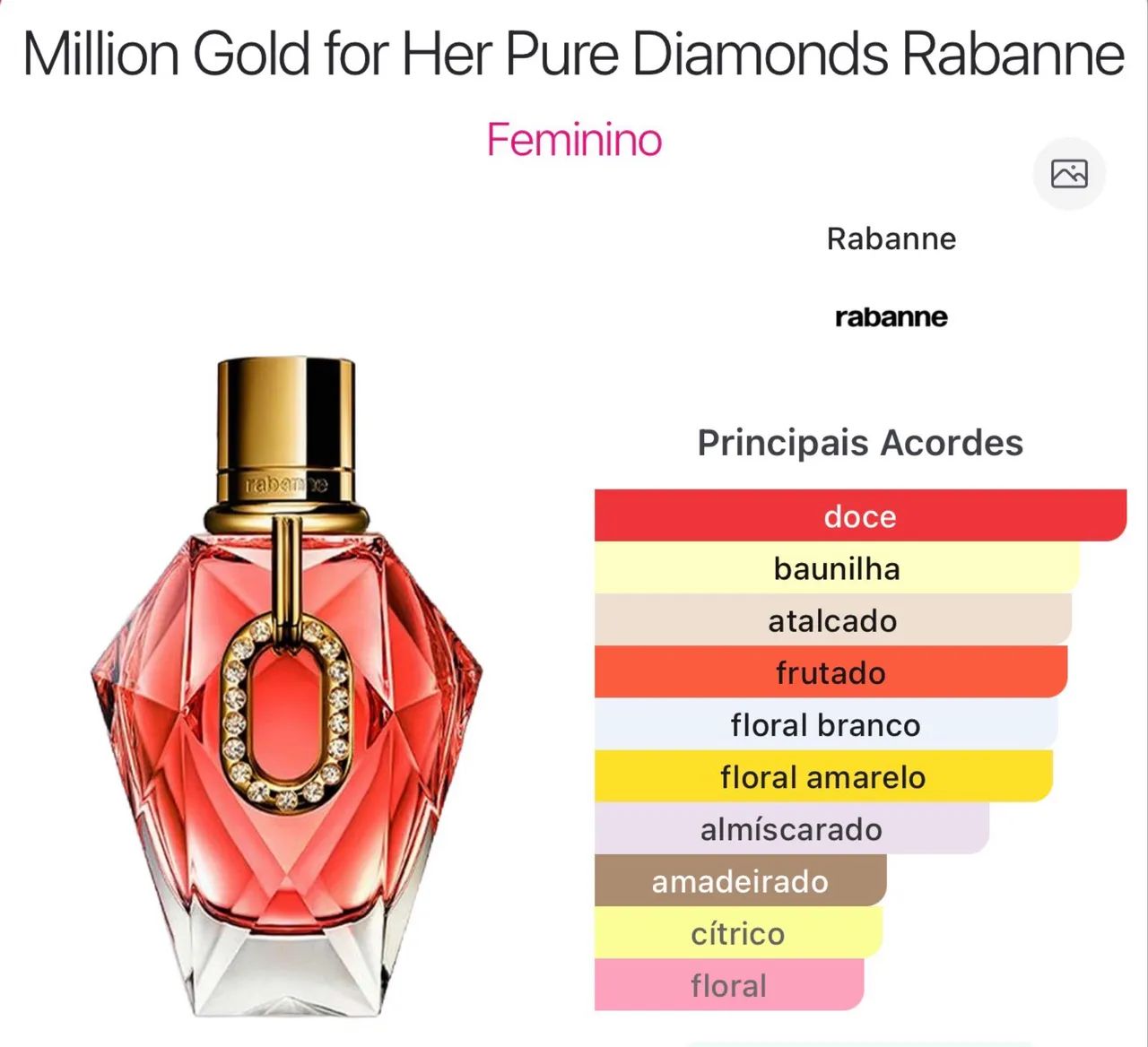 Million Gold for Her Pure Diamonds Rabanne 90ml - Foto 2