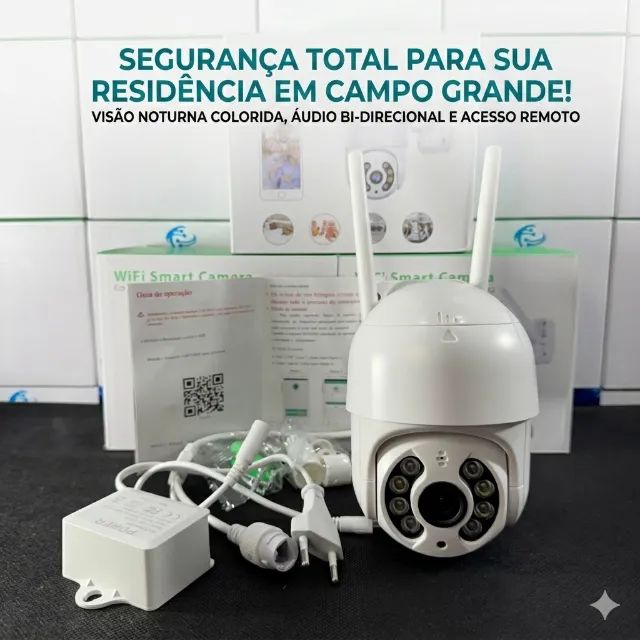 Câmera IP Wi-Fi Sensor de Presença e Acesso pelo Celular Visão Noturna