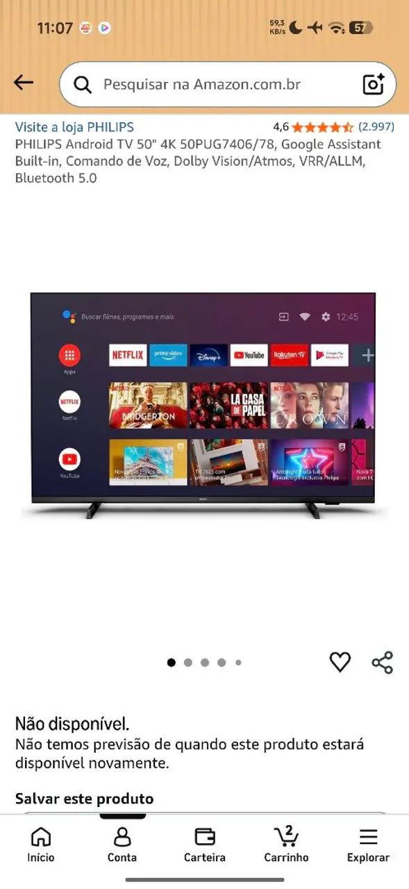 TV Philips 50Polegadas