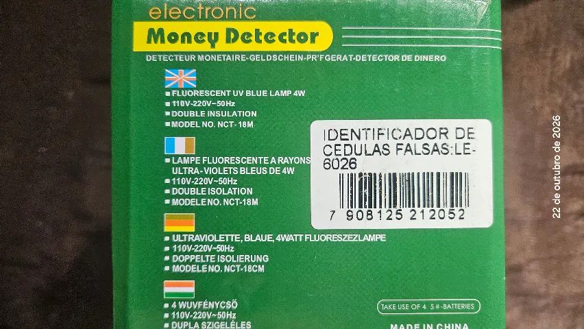  Detectora  de Notas (Cédulas) Dinheiro Falso