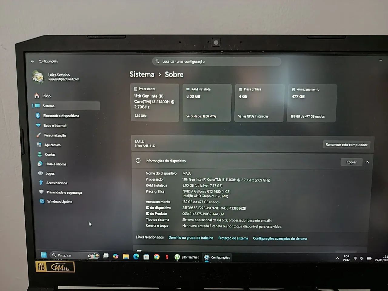 Notebook Acer Nitro 5 - Foto 4
