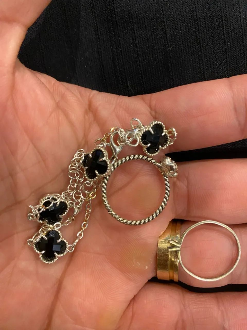 Anel e Pulseira Feminina de Prata - Foto 5