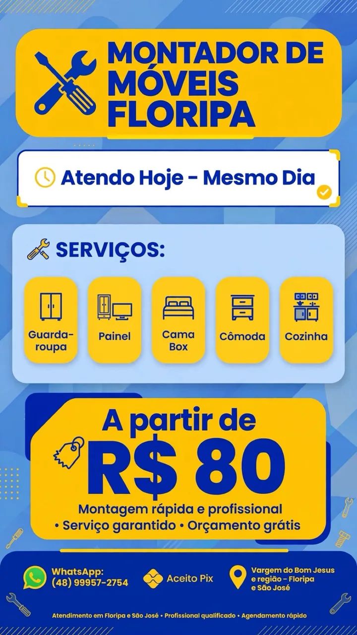? MONTADOR DE MÓVEIS - VARGEM DO BOM JESUS E REGIÃO 