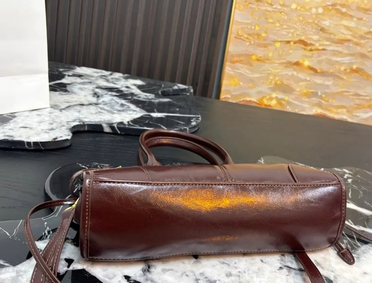Bolsa Prada Bonnie em couro  - Foto 4