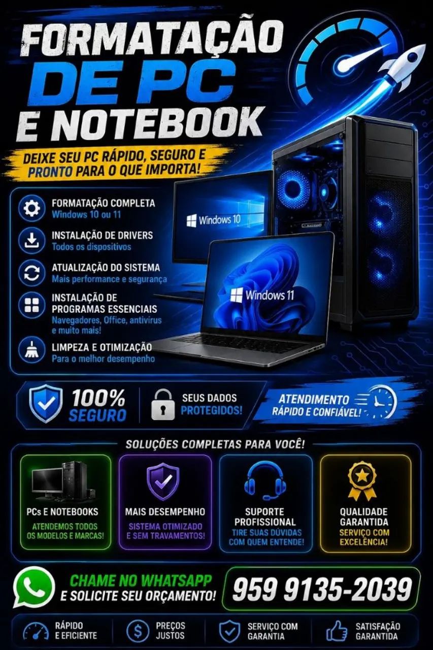 Formatação de Pc e notebook 