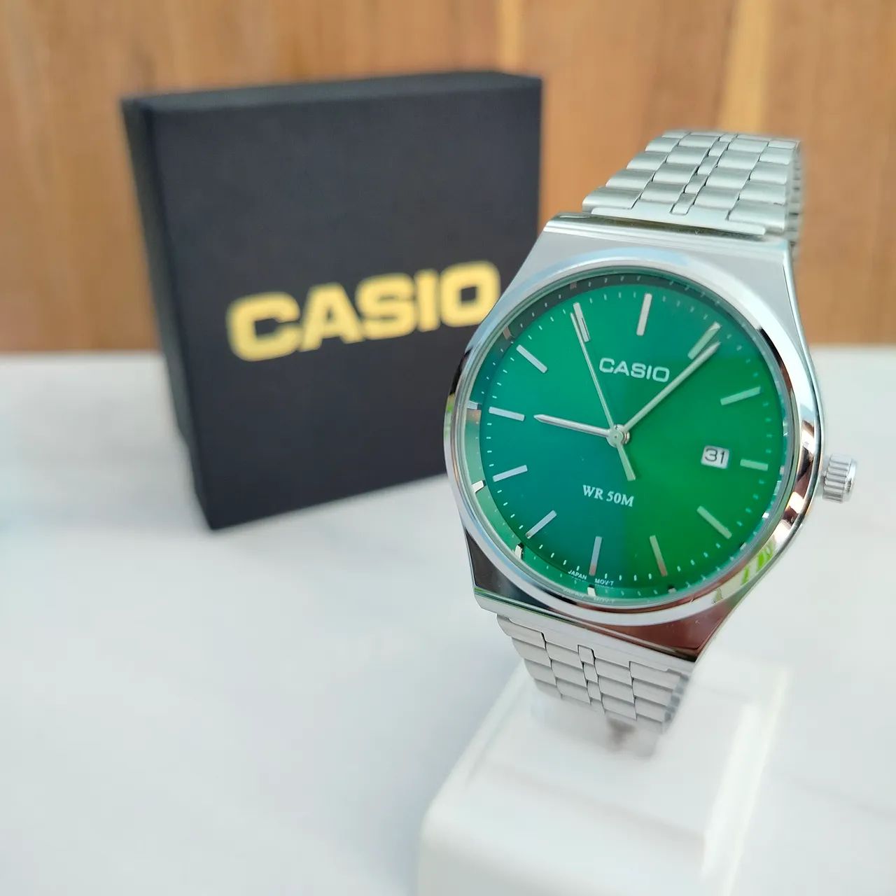 Relógio Casio retrô vintage calendário redondo ou quadrado  - Foto 4