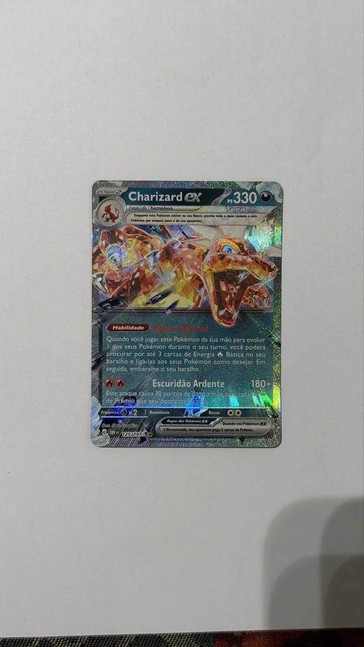 Cartas Pokémon evolução CHARIZARD EX Tera