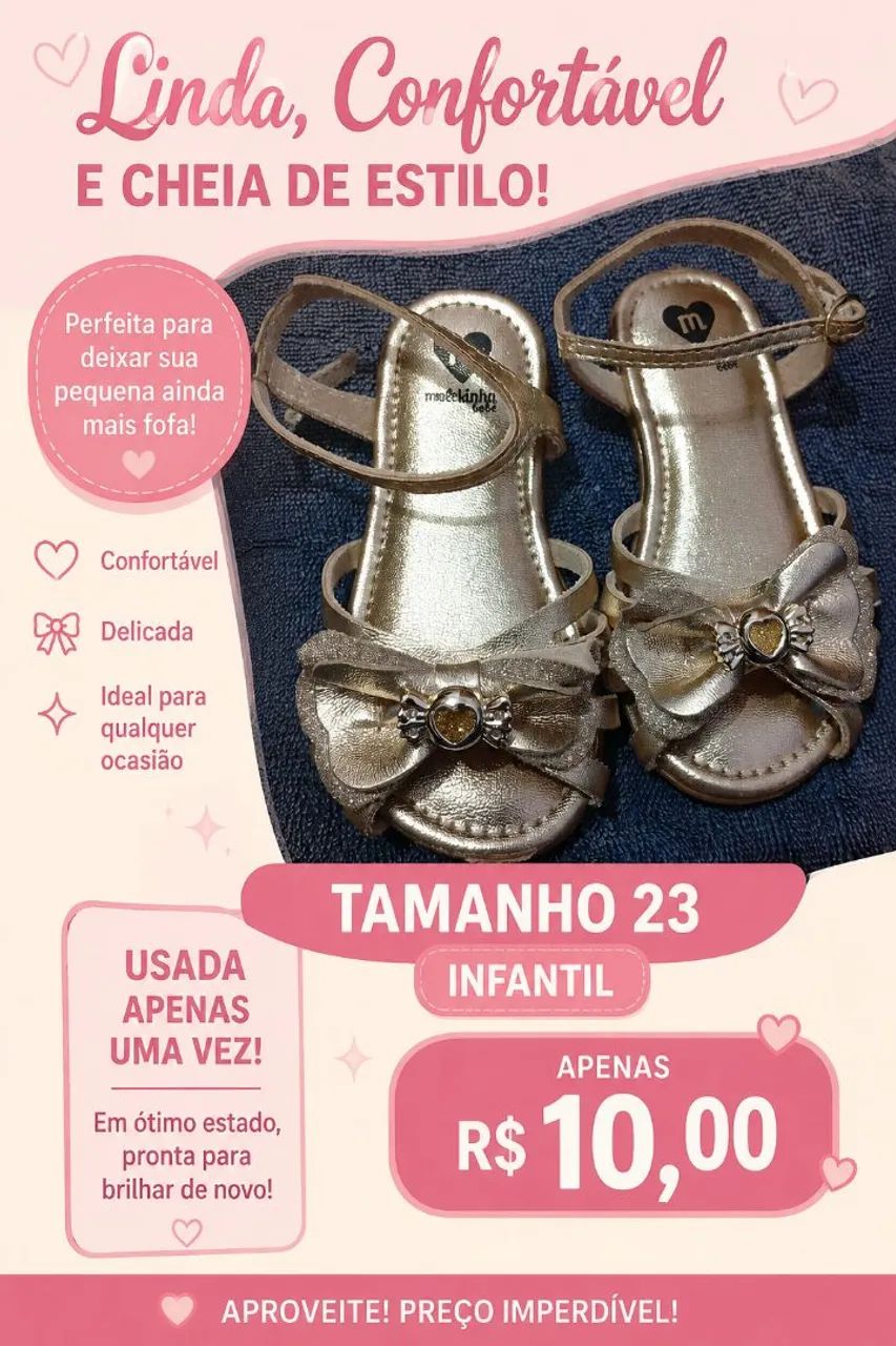 Sandália infantil de menina 