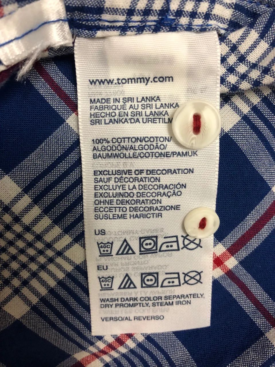 Camisa social xadrez Tommy Hilfiger original comprada nos EUA  - Foto 5