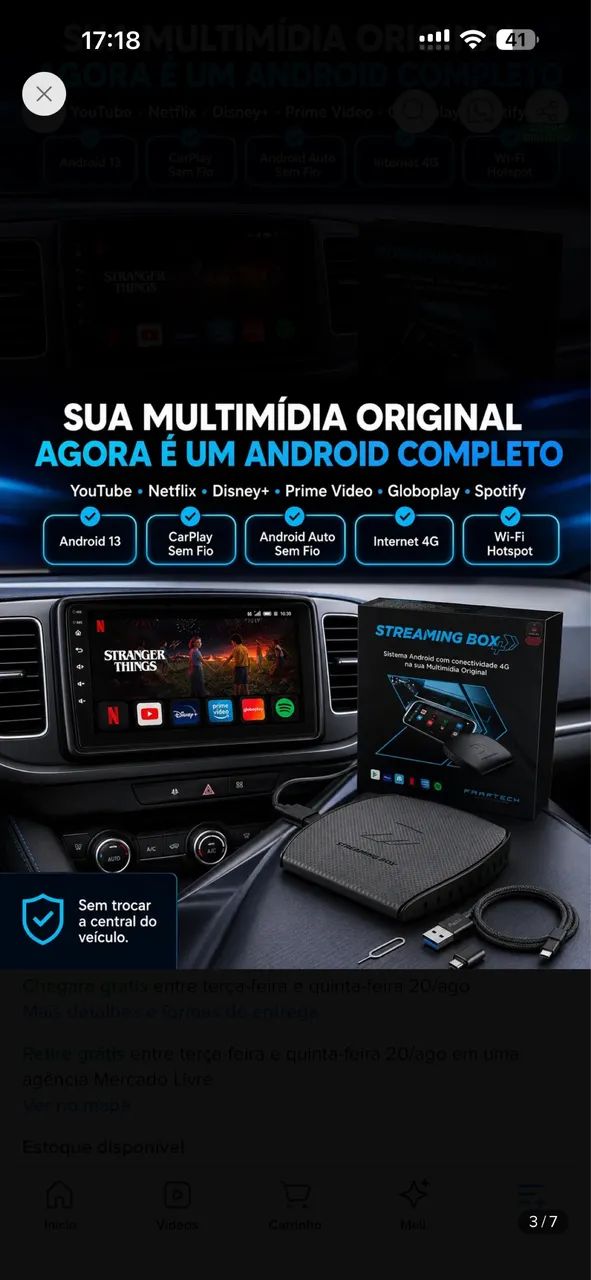 Streaming Box para Carro Carplay Multimidia - Foto 2