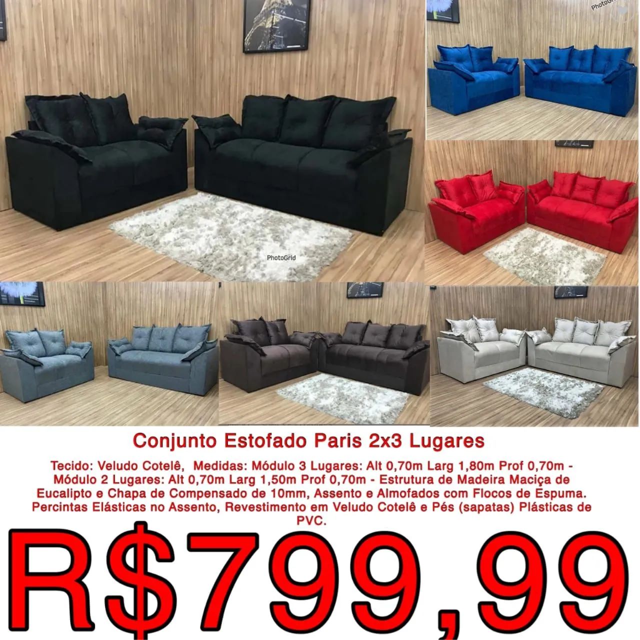 SOFÁ 2 E 3 LUGARES 