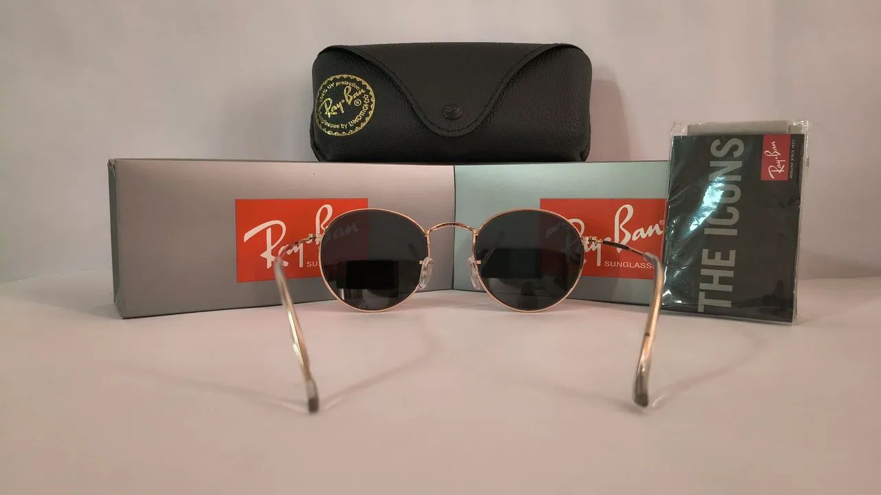 ÓCULOS DE SOL RAYBAN ROUND DOURADO  - Foto 3