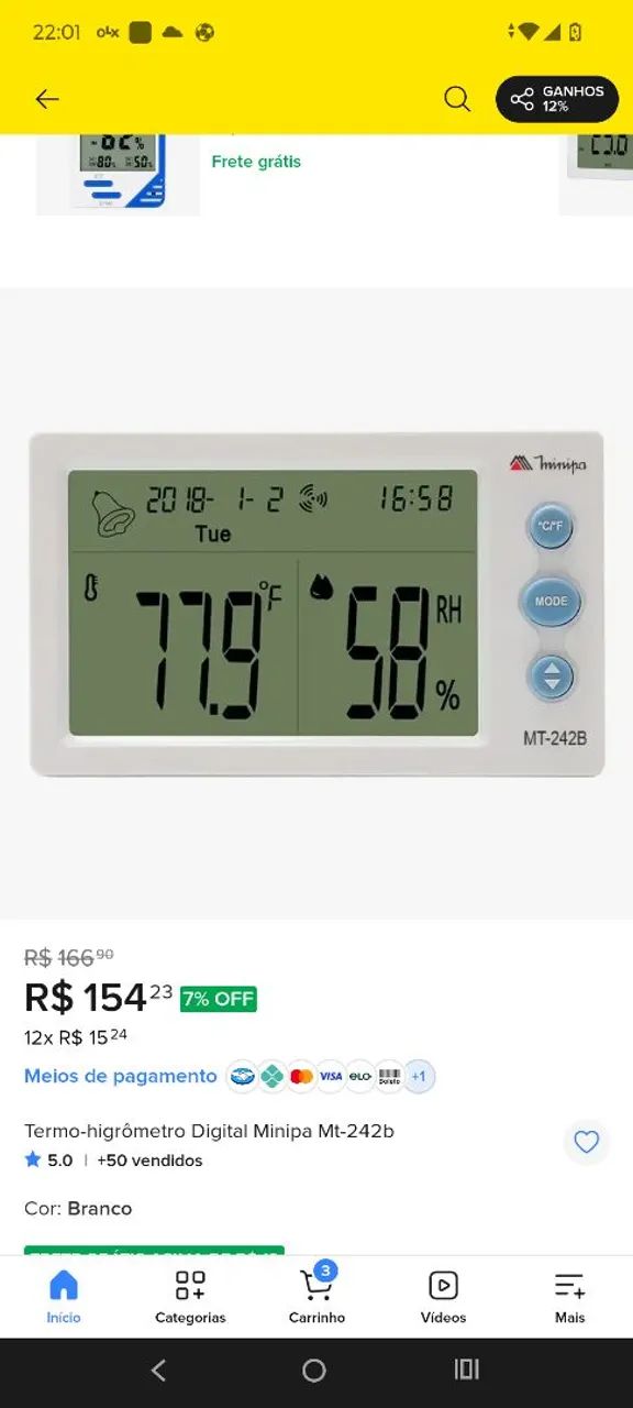 Termo hidrômetro digital mínipa 
