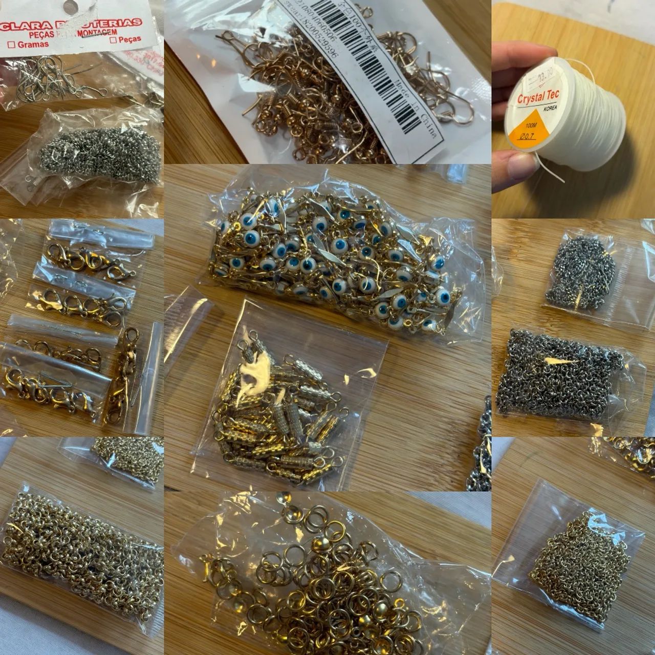 Kit de aviamentos para bijuterias (dourado e prateado) - Foto 2