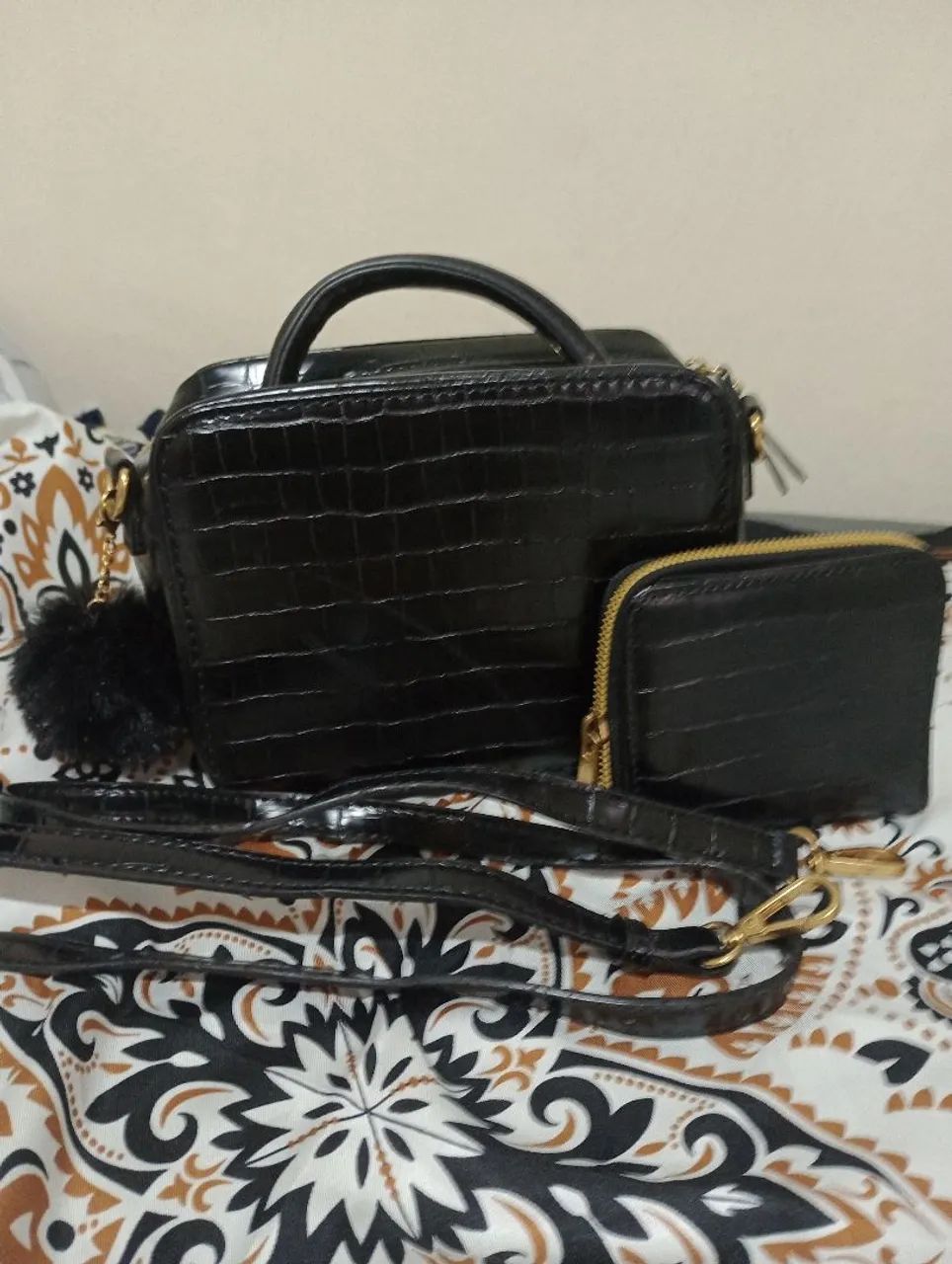 BOLSA CROC PRETA 