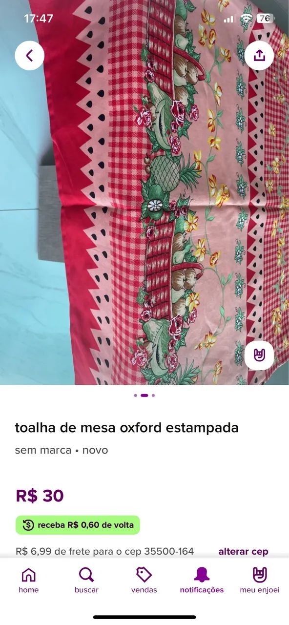 Toalha de mesa retangular em tecido Oxford 2,00 x 1,50 nova - Foto 2