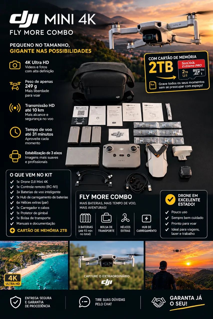 Drone DJI mini 4k fly more combo