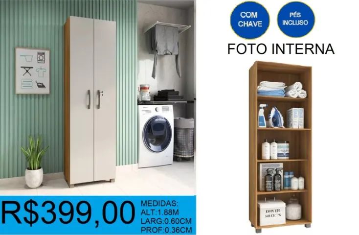 Multiuso com chave larg:60cm alt:1,88m - entrega gratuita - Foto 2