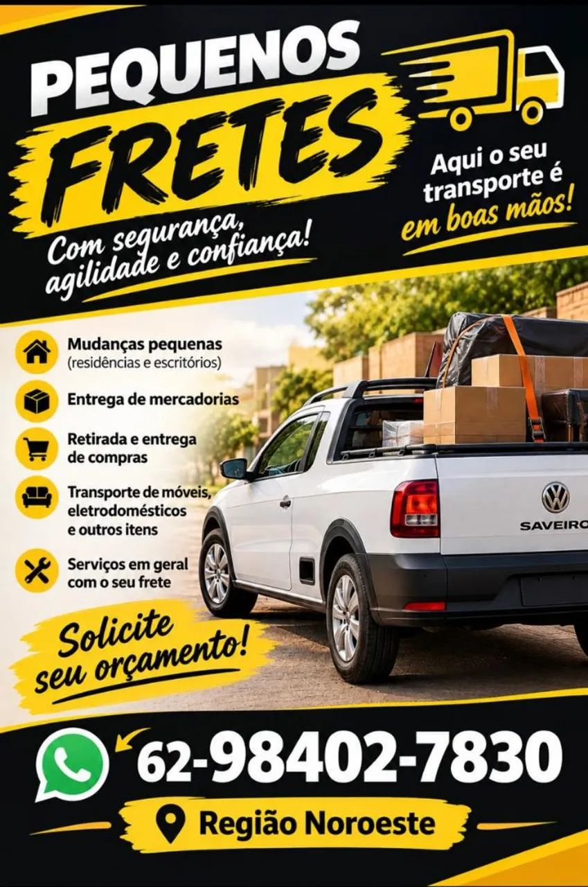 Transporte de pequenos fretes.