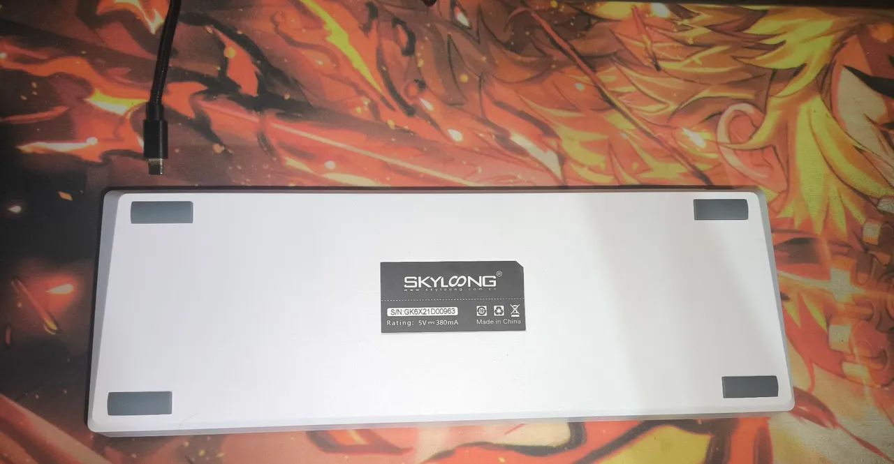Teclado Mecânico Skyloong GK6X RGB 60% Branco Rosa e Verde - Foto 5