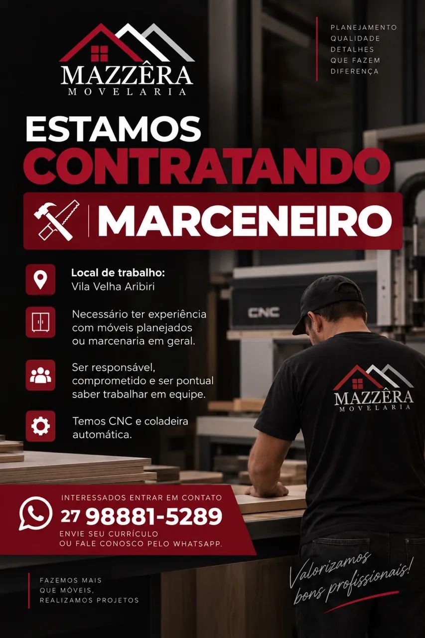 Vaga para marceneiro 